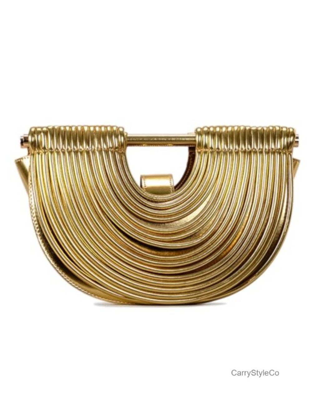 Half Round Woven PU Leather Clutch Evening Bag for Wedding & Prom